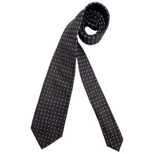 ZADI ANDREWS XL Brown Geometric Silk LUXURY Tie ITALY
